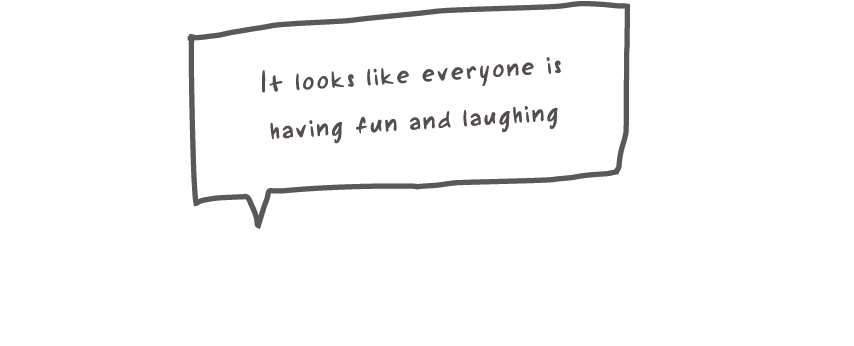 It looks like everyone is having fun and laughing みんな楽しそうで笑ってる