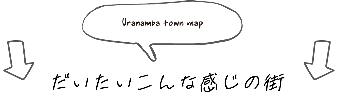 Uranamba town map だいたいこんな感じの街