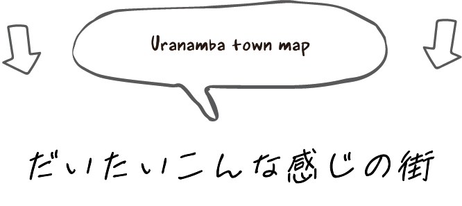 Uranamba town map だいたいこんな感じの街